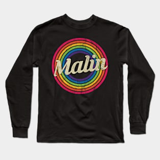 Malin - Retro Rainbow Faded-Style Long Sleeve T-Shirt